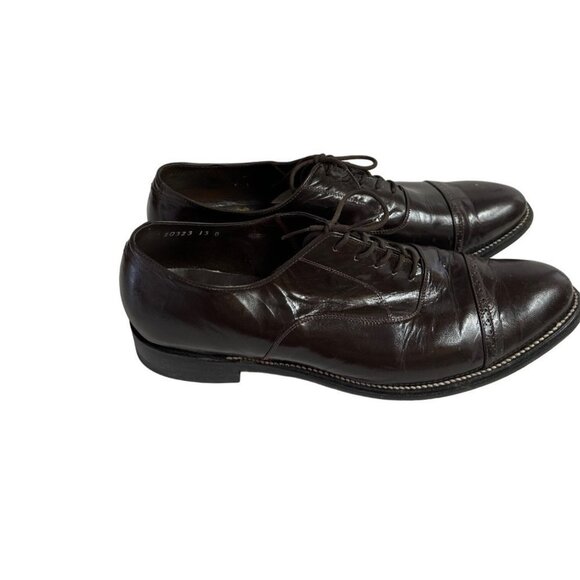Stacy Baldwin Leather Dark Brown Men's Cap Toe Dress Shoes Size 12 sku 2625 - Picture 2 of 14